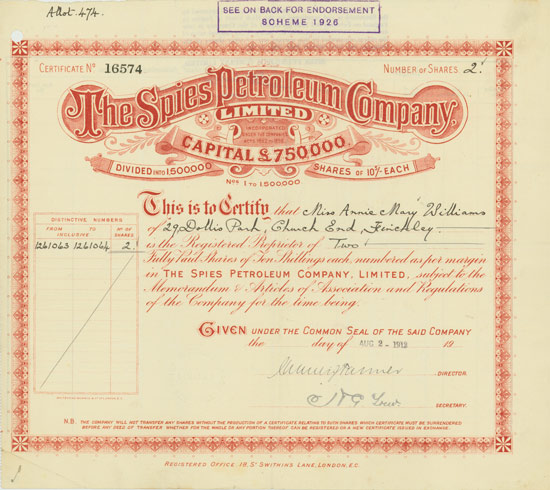 Spies Petroleum Company Limited
