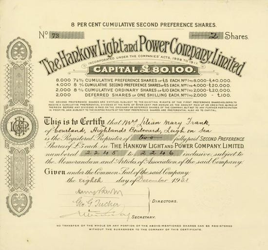 Hankow Light and Power Company, Limited