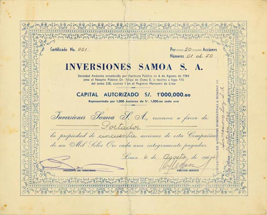 Inversiones Samoa S. A.