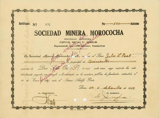 Sociedad Minera Morococha