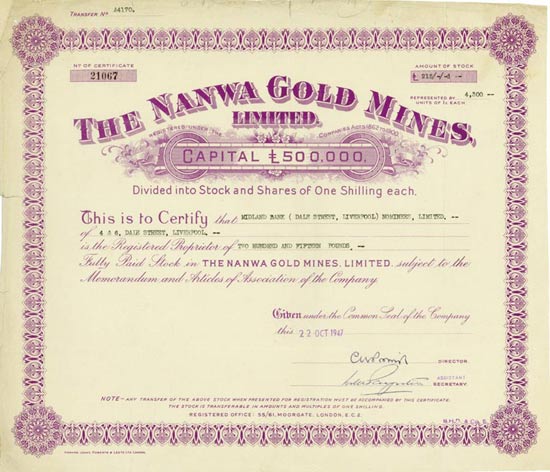Nanwa Gold Mines, Limited