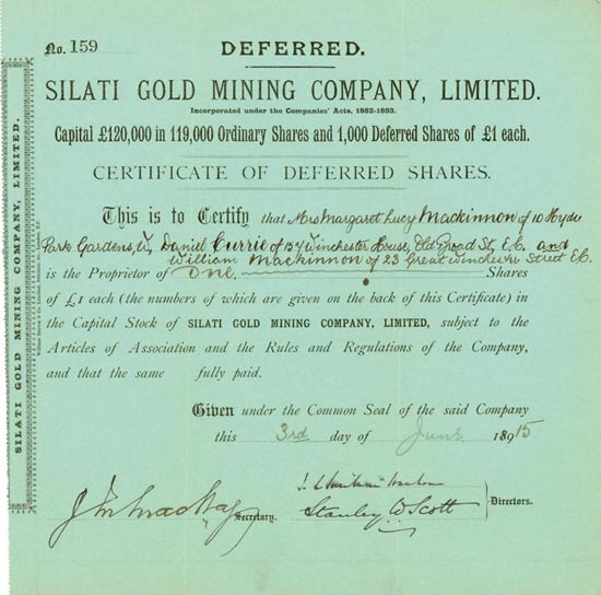 Silati Gold Mining Company, Limited