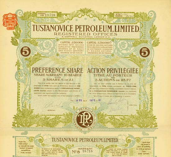 Tustanovice Petroleum, Limited