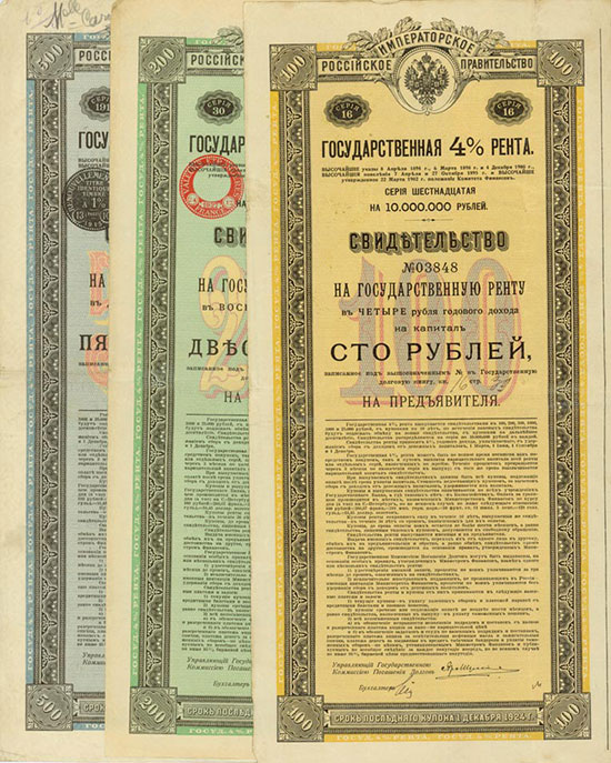 Kaiserlich Russische Regierung [3 Stück]
