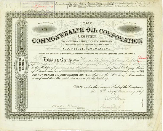 Commonwealth Oil Corporation Limited