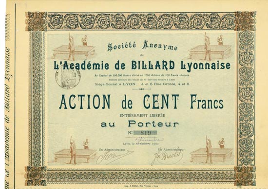 Société Anonyme de l’Académie de Billard Lyonnaise