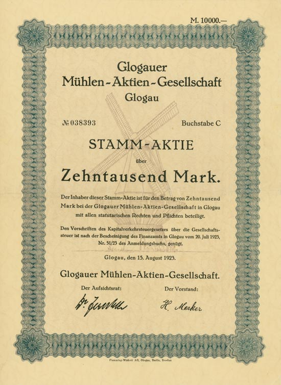 Glogauer Mühlen-AG [Multiauktion 2]