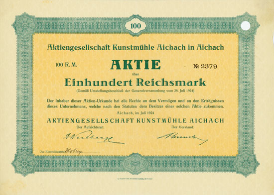 Aktiengesellschaft Kunstmühle Aichach