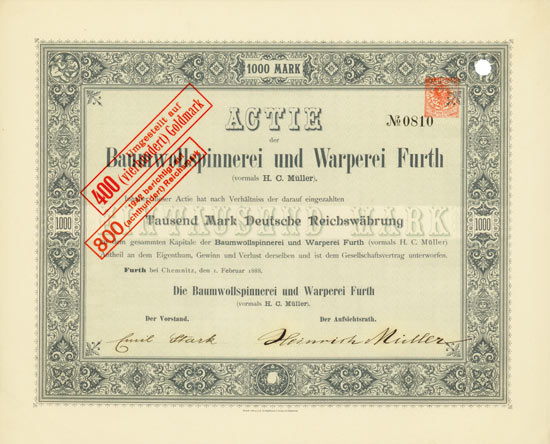 Baumwollspinnerei und Warperei Furth (vormals H. C. Müller)