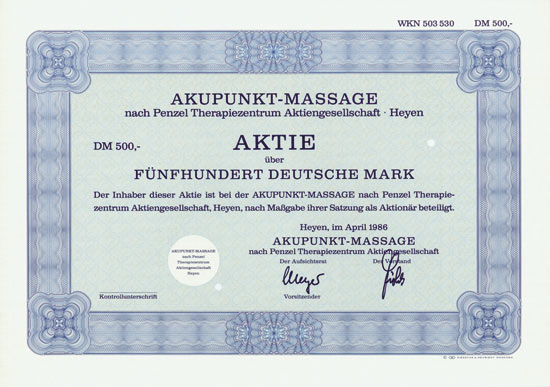Akupunkt-Massage nach Penzel Therapiezentrum AG