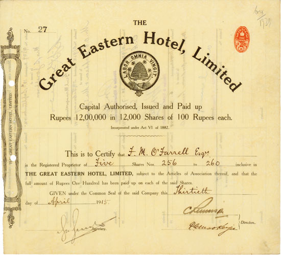 Great Eastern Hotel, Limited