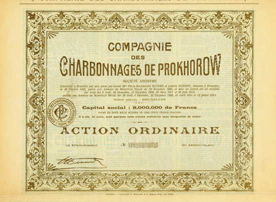 Compagnie des Charbonnages de Prokhorow Société Anonyme