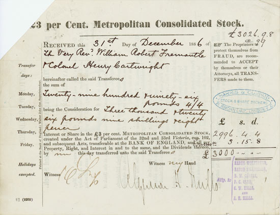 England £ 3 per Cent. Metropolitan Consolidated Stock