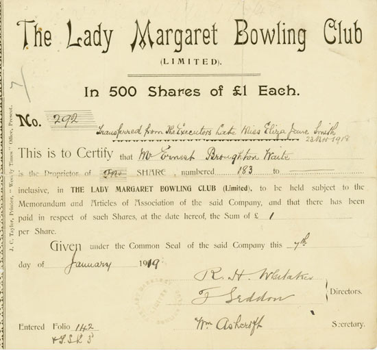 Lady Margaret Bowling Club (Limited)