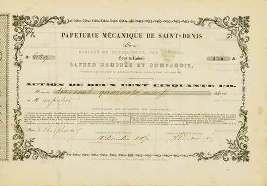 Papeterie Mecanique de Saint-Denis - Alfred Daubree