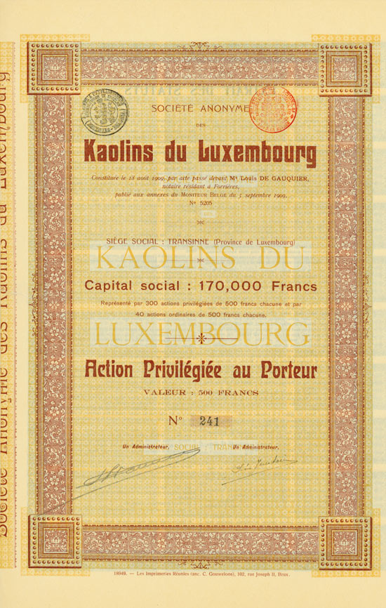 Société Anonyme des Kaolins du Luxembourg