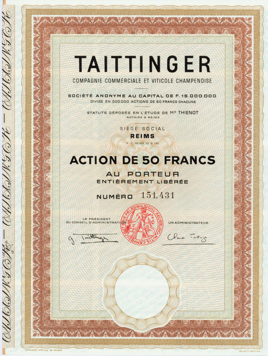 Taittinger Compagnie Commerciale et Viticole Champenoise