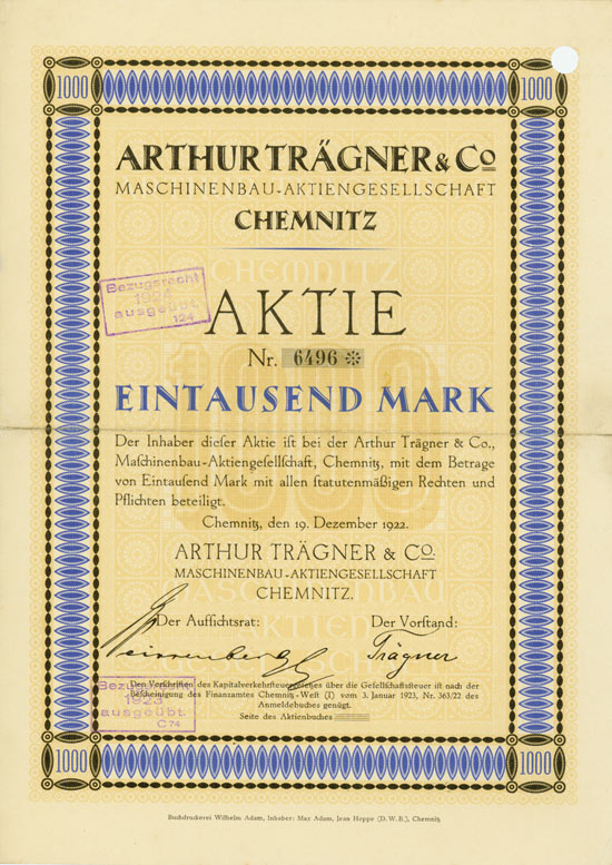 Arthur Trägner & Co. Maschinenbau-AG