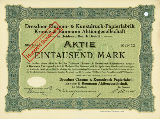 Dresdner Chromo- & Kunstdruck-Papierfabrik Krause & Baumann AG
