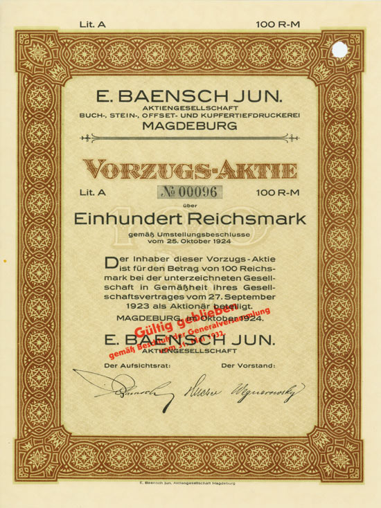 E. Baensch jun. AG Buch-, Stein-, Offset- und Kupfertiefdruckerei