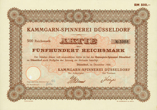 Kammgarn-Spinnerei Düsseldorf