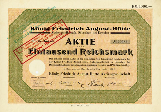 König Friedrich August-Hütte AG