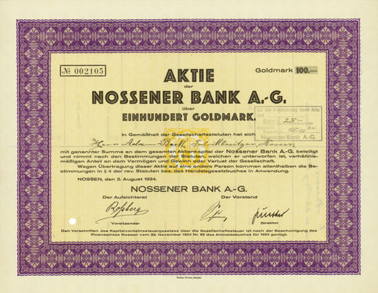 Nossener Bank A.-G.
