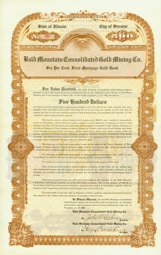 Bald Mountain Consolidated Gold Mining Co.