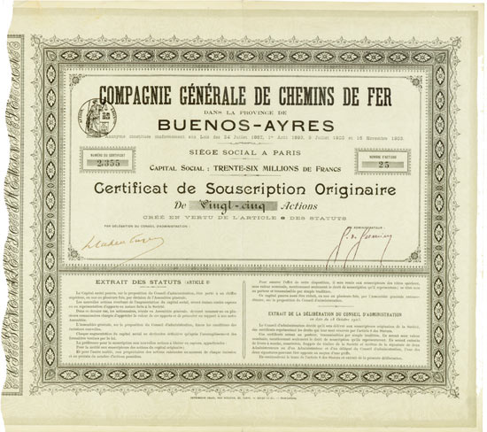 Compagnie Générale de Chemins de Fer das la Province de Buenos-Ayres