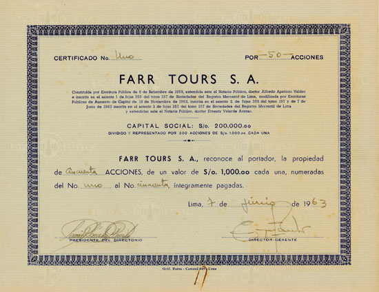 Farr Tours S. A.