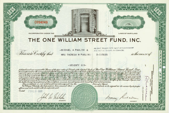 One William Street Fund, Inc. (Lehman Brothers)