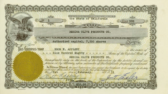 Regina Olive Products Co.
