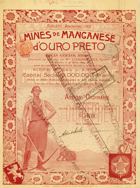 Société Anonyme des Mines de Manganese d'ouro Preto (Minas Geraes, Bresil)