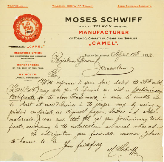 Moses Schwiff - Manufacturer of Tobacco, Cigarettes, Cigars and Supplies 