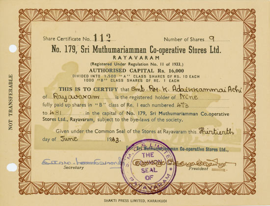 No. 179, Sri Muthumariamman Co-operative Stores Ltd.