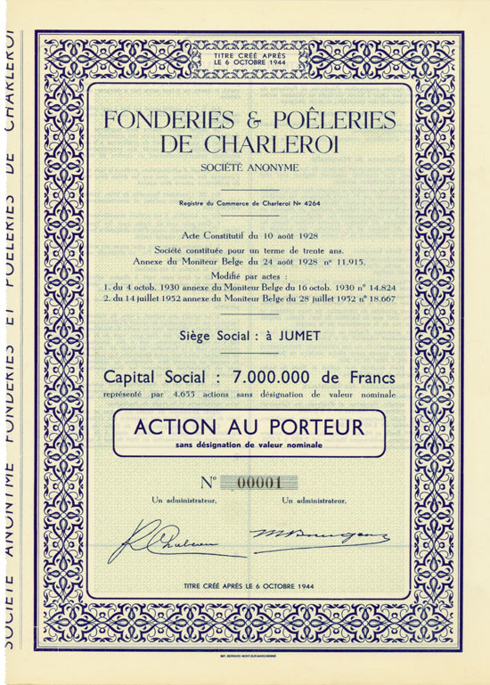 Fonderies & Poêleries de Charleroi Société Anonyme