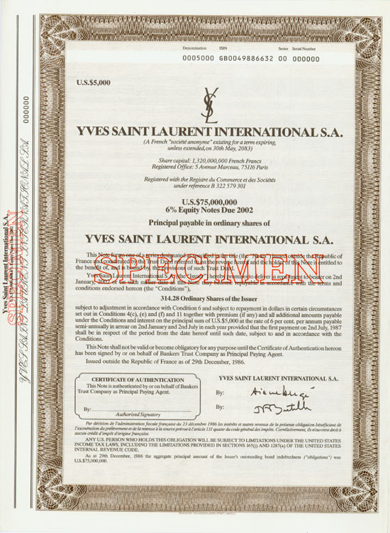 Yves Saint Laurent International S. A. [2 Stück]