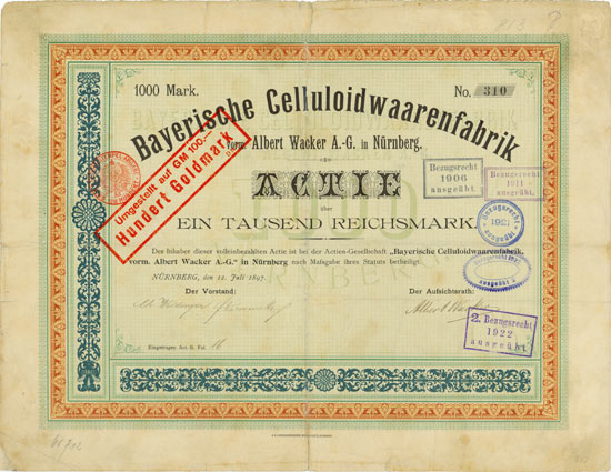 Bayerische Celluloidwarenfabrik vorm. Albert Wacker AG
