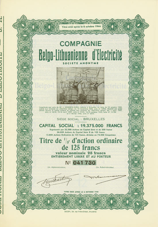 Compagnie Belgo-Lithuanienne d'Electricité Société Anonyme
