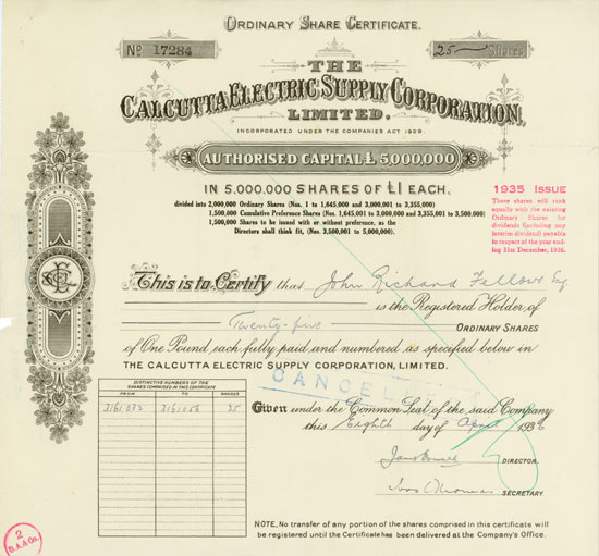 Calcutta Elecric Supply Corporation, Limited