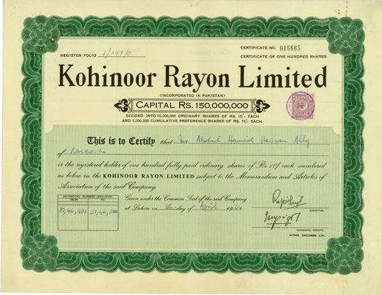 Kohinoor Rayon Limited