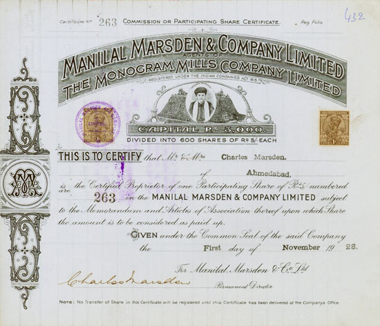 Manilal Marsden & Company Limited Agents of The Monogram Mills Company Limited
