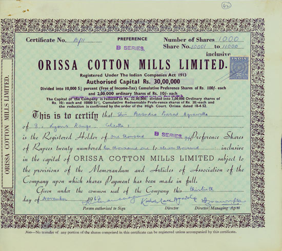 Orissa Cotton Mills Limited