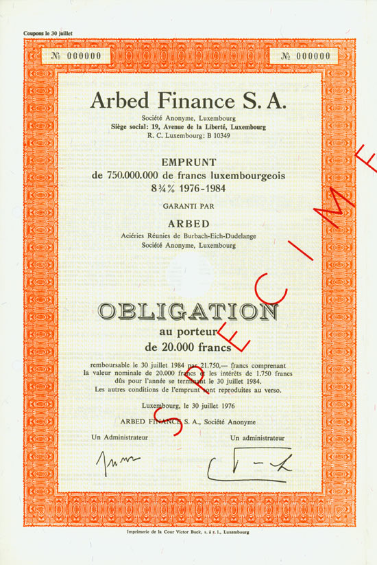 Arbed Finance S. A.
