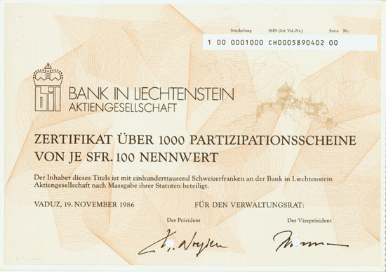 Bank in Liechtenstein AG
