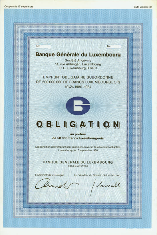 Banque Générale du Luxembourg Société Anonyme