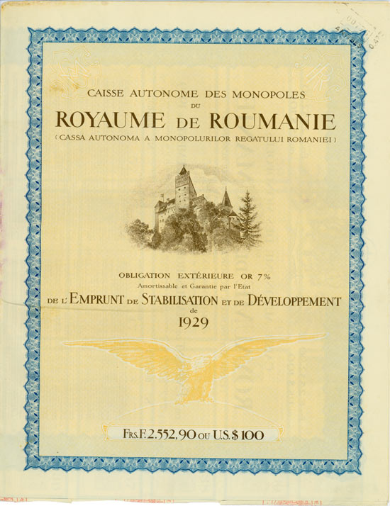 Caisse Autonome des Monopoles du Royaume de Roumanie (Cassa Autonoma a Monopolurilor Regatului Romaniei)