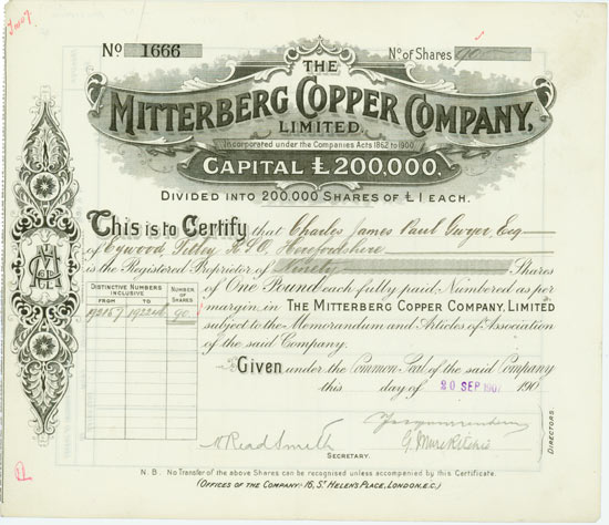 Mitterberg Copper Company, Limited