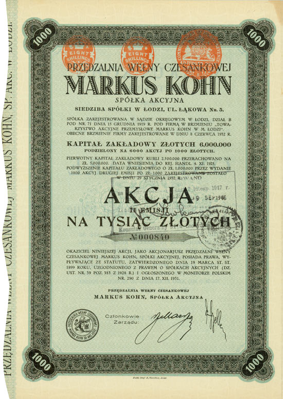 Przedzalnia Welny Czesankowej Markus Kohn / Markus Kohn Ltd.