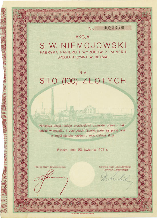S. W. Niemojowski Fabryka Papieru i Wyrobów z Papieru